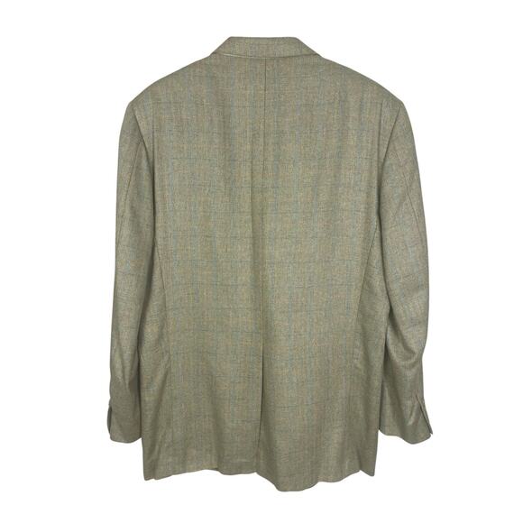 Hickey Freeman Ltd 100% Silk Plaid Chevron Two Button Sport Coat Men's 44 Long - Picture 3 of 15